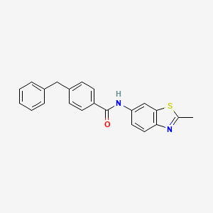 molecular formula C22H18N2OS B2782862 4-benzyl-N-(2-methyl-1,3-benzothiazol-6-yl)benzamide CAS No. 361470-66-8