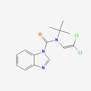 molecular formula C14H15Cl2N3O B2782871 N-(tert-butyl)-N-(2,2-dichlorovinyl)-1H-1,3-benzimidazole-1-carboxamide CAS No. 882750-11-0