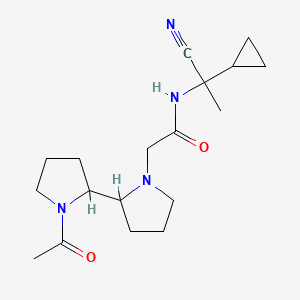 molecular formula C18H28N4O2 B2782873 2-{1'-acetyl-[2,2'-bipyrrolidine]-1-yl}-N-(1-cyano-1-cyclopropylethyl)acetamide CAS No. 1333731-32-0