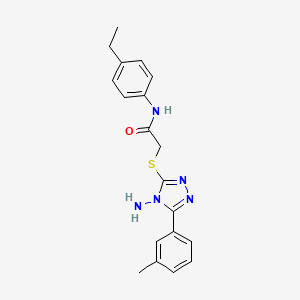 molecular formula C19H21N5OS B2782875 2-((4-amino-5-(m-tolyl)-4H-1,2,4-triazol-3-yl)thio)-N-(4-ethylphenyl)acetamide CAS No. 843617-79-8