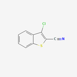 molecular formula C9H4ClNS B2782879 3-Chloro-1-benzothiophene-2-carbonitrile CAS No. 28989-29-9