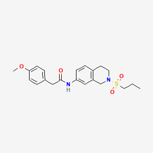 molecular formula C21H26N2O4S B2782884 2-(4-methoxyphenyl)-N-(2-(propylsulfonyl)-1,2,3,4-tetrahydroisoquinolin-7-yl)acetamide CAS No. 954640-87-0