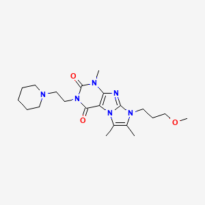 molecular formula C21H32N6O3 B2782885 6-(3-Methoxypropyl)-4,7,8-trimethyl-2-(2-piperidin-1-ylethyl)purino[7,8-a]imidazole-1,3-dione CAS No. 876675-86-4