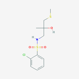 molecular formula C11H16ClNO3S2 B2782888 2-chloro-N-(2-hydroxy-2-methyl-3-(methylthio)propyl)benzenesulfonamide CAS No. 1396852-52-0