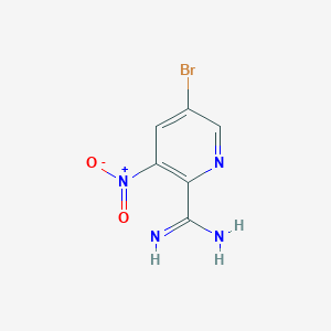 molecular formula C6H5BrN4O2 B2782894 5-Bromo-3-nitropyridine-2-carboximidamide CAS No. 1379294-51-5