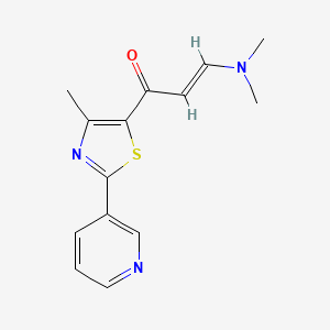 molecular formula C14H15N3OS B2782897 (E)-3-(dimethylamino)-1-(4-methyl-2-pyridin-3-yl-1,3-thiazol-5-yl)prop-2-en-1-one CAS No. 364334-96-3