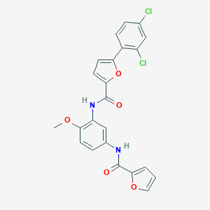 molecular formula C23H16Cl2N2O5 B278290 5-(2,4-dichlorophenyl)-N-[5-(2-furoylamino)-2-methoxyphenyl]-2-furamide 