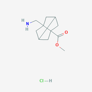 molecular formula C11H18ClNO2 B2782901 Methyl 5-(aminomethyl)tricyclo[3.3.0.03,7]octane-1-carboxylate;hydrochloride CAS No. 2490404-72-1