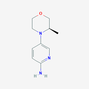 molecular formula C10H15N3O B2782904 5-[(3R)-3-methylmorpholin-4-yl]pyridin-2-amine CAS No. 2375165-11-8