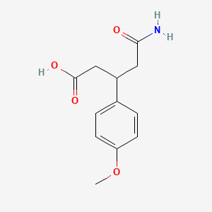 molecular formula C12H15NO4 B2782914 5-氨基-3-(4-甲氧基苯基)-5-氧代戊酸 CAS No. 92410-39-4