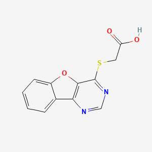 molecular formula C12H8N2O3S B2782921 2-([1]Benzofuro[3,2-d]pyrimidin-4-ylsulfanyl)acetic acid CAS No. 304861-66-3