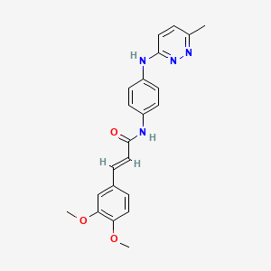 molecular formula C22H22N4O3 B2782924 (E)-3-(3,4-dimethoxyphenyl)-N-(4-((6-methylpyridazin-3-yl)amino)phenyl)acrylamide CAS No. 1203445-22-0