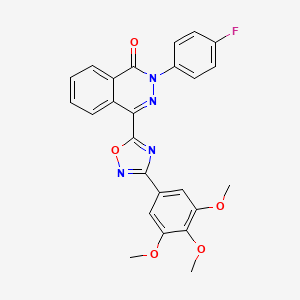 molecular formula C25H19FN4O5 B2782935 2-(4-氟苯基)-4-[3-(3,4,5-三甲氧基苯基)-1,2,4-噁二唑-5-基]邻苯二嗪-1(2H)-酮 CAS No. 1207008-09-0