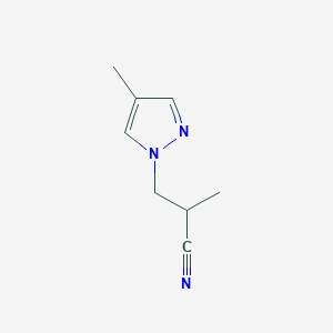 molecular formula C8H11N3 B2782943 2-methyl-3-(4-methyl-1H-pyrazol-1-yl)propanenitrile CAS No. 887407-82-1