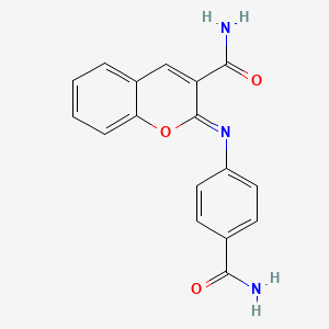 molecular formula C17H13N3O3 B2782952 2-(4-Carbamoylphenyl)iminochromene-3-carboxamide CAS No. 325856-73-3