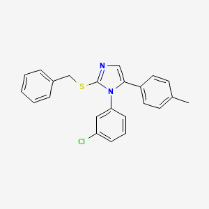 molecular formula C23H19ClN2S B2782958 2-(benzylthio)-1-(3-chlorophenyl)-5-(p-tolyl)-1H-imidazole CAS No. 1206992-41-7
