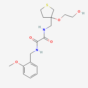 molecular formula C17H24N2O5S B2782963 N1-((3-(2-hydroxyethoxy)tetrahydrothiophen-3-yl)methyl)-N2-(2-methoxybenzyl)oxalamide CAS No. 2309588-29-0