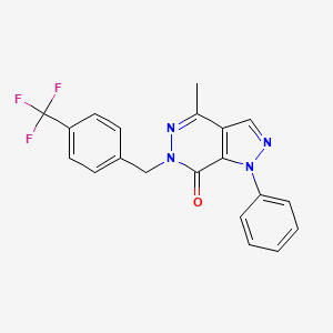 molecular formula C20H15F3N4O B2782971 4-methyl-1-phenyl-6-(4-(trifluoromethyl)benzyl)-1H-pyrazolo[3,4-d]pyridazin-7(6H)-one CAS No. 942008-71-1