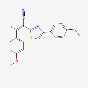 molecular formula C22H20N2OS B2782973 (Z)-3-(4-ethoxyphenyl)-2-(4-(4-ethylphenyl)thiazol-2-yl)acrylonitrile CAS No. 476669-24-6
