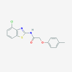molecular formula C16H13ClN2O2S B278298 N-(4-chloro-1,3-benzothiazol-2-yl)-2-(4-methylphenoxy)acetamide 