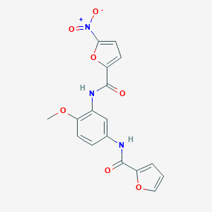molecular formula C17H13N3O7 B278299 N-[5-(2-furoylamino)-2-methoxyphenyl]-5-nitro-2-furamide 