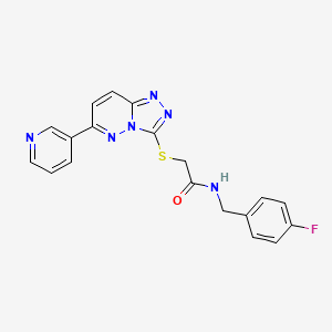 molecular formula C19H15FN6OS B2782994 N-[(4-氟苯基)甲基]-2-[(6-吡啶-3-基-[1,2,4]三唑并[4,3-b]吡啶-3-基)硫代基]乙酰胺 CAS No. 891107-66-7