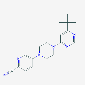 molecular formula C18H22N6 B2782997 5-[4-(6-Tert-butylpyrimidin-4-yl)piperazin-1-yl]pyridine-2-carbonitrile CAS No. 2380173-05-5