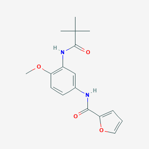 molecular formula C17H20N2O4 B278300 N-{3-[(2,2-dimethylpropanoyl)amino]-4-methoxyphenyl}-2-furamide 