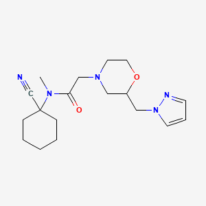 molecular formula C18H27N5O2 B2783002 N-(1-cyanocyclohexyl)-N-methyl-2-{2-[(1H-pyrazol-1-yl)methyl]morpholin-4-yl}acetamide CAS No. 1311767-38-0