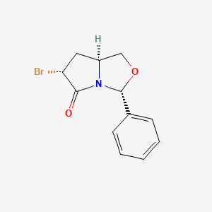 molecular formula C12H12BrNO2 B2783003 (3R,6R,7AS)-6-Bromo-3-phenyltetrahydropyrrolo[1,2-C]oxazol-5(3H)-one CAS No. 176243-35-9