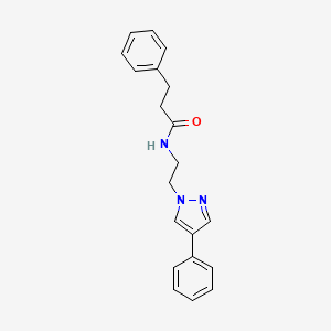3-phenyl-N-(2-(4-phenyl-1H-pyrazol-1-yl)ethyl)propanamide
