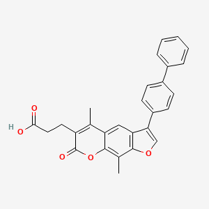 3-[5,9-Dimethyl-7-oxo-3-(4-phenylphenyl)furo[3,2-g]chromen-6-yl]propanoic acid