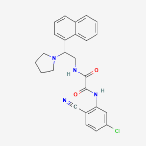 molecular formula C25H23ClN4O2 B2783011 N1-(5-chloro-2-cyanophenyl)-N2-(2-(naphthalen-1-yl)-2-(pyrrolidin-1-yl)ethyl)oxalamide CAS No. 941996-50-5