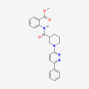 molecular formula C24H24N4O3 B2783013 Methyl 2-(1-(6-phenylpyridazin-3-yl)piperidine-3-carboxamido)benzoate CAS No. 1172804-76-0