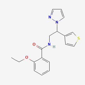 molecular formula C18H19N3O2S B2783014 2-ethoxy-N-[2-(1H-pyrazol-1-yl)-2-(thiophen-3-yl)ethyl]benzamide CAS No. 2097914-50-4