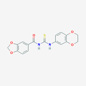 N-(2,3-dihydro-1,4-benzodioxin-6-ylcarbamothioyl)-1,3-benzodioxole-5-carboxamide