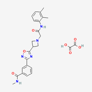 molecular formula C25H27N5O7 B2783023 3-(5-(1-(2-((2,3-二甲基苯基)氨基)-2-氧代乙基)氮杂环丁烷-3-基)-1,2,4-噁二唑-3-基)-N-甲基苯甲酰胺 草酸盐 CAS No. 1396888-12-2