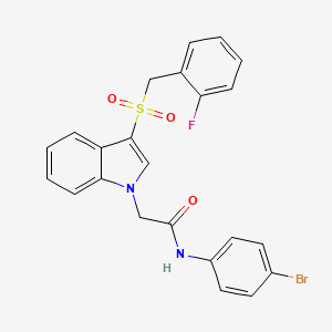 molecular formula C23H18BrFN2O3S B2783028 N-(4-bromophenyl)-2-(3-((2-fluorobenzyl)sulfonyl)-1H-indol-1-yl)acetamide CAS No. 893280-84-7