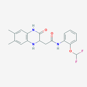 molecular formula C19H19F2N3O3 B2783031 N-[2-(difluoromethoxy)phenyl]-2-(6,7-dimethyl-3-oxo-1,2,3,4-tetrahydroquinoxalin-2-yl)acetamide CAS No. 1009755-98-9