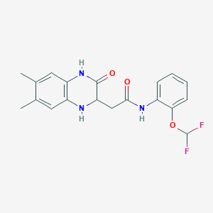 molecular formula C19H19F2N3O3 B2783031 N-[2-(二氟甲氧基)苯基]-2-(6,7-二甲基-3-氧代-1,2,3,4-四氢喹喔啉-2-基)乙酰胺 CAS No. 1009755-98-9