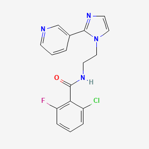 molecular formula C17H14ClFN4O B2783034 2-chloro-6-fluoro-N-(2-(2-(pyridin-3-yl)-1H-imidazol-1-yl)ethyl)benzamide CAS No. 2034587-26-1
