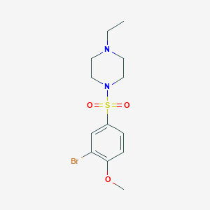 molecular formula C13H19BrN2O3S B2783038 1-((3-Bromo-4-methoxyphenyl)sulfonyl)-4-ethylpiperazine CAS No. 677303-98-9