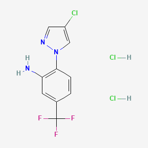molecular formula C10H9Cl3F3N3 B2783052 2-(4-Chloro-1H-pyrazol-1-yl)-5-(trifluoromethyl)aniline dihydrochloride CAS No. 1431963-68-6