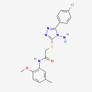 molecular formula C18H18ClN5O2S B2783059 2-{[4-氨基-5-(4-氯苯基)-4H-1,2,4-三唑-3-基]硫代}-N-(2-甲氧基-5-甲基苯基)乙酰胺 CAS No. 713099-80-0