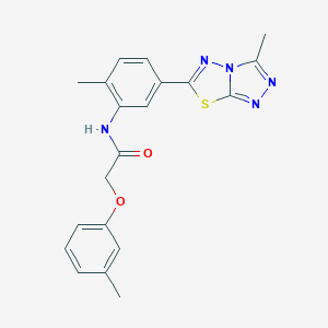 N-[2-methyl-5-(3-methyl[1,2,4]triazolo[3,4-b][1,3,4]thiadiazol-6-yl)phenyl]-2-(3-methylphenoxy)acetamide