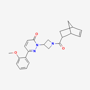 molecular formula C22H23N3O3 B2783072 2-[1-(Bicyclo[2.2.1]hept-5-ene-2-carbonyl)azetidin-3-yl]-6-(2-methoxyphenyl)pyridazin-3-one CAS No. 2380176-42-9