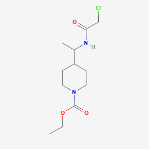 molecular formula C12H21ClN2O3 B2783073 Ethyl 4-[1-[(2-chloroacetyl)amino]ethyl]piperidine-1-carboxylate CAS No. 2411194-20-0