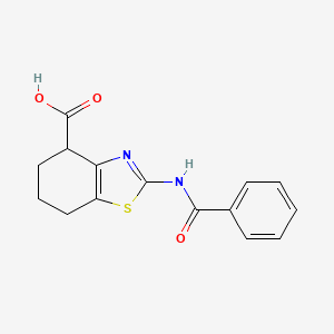 molecular formula C15H14N2O3S B2783079 2-Benzamido-4,5,6,7-tetrahydrobenzo[d]thiazole-4-carboxylic acid CAS No. 1105192-57-1