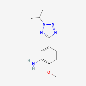 molecular formula C11H15N5O B2783082 2-methoxy-5-[2-(propan-2-yl)-2H-tetrazol-5-yl]aniline CAS No. 1243644-47-4