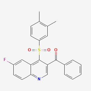 molecular formula C24H18FNO3S B2783089 (4-((3,4-Dimethylphenyl)sulfonyl)-6-fluoroquinolin-3-yl)(phenyl)methanone CAS No. 895644-63-0